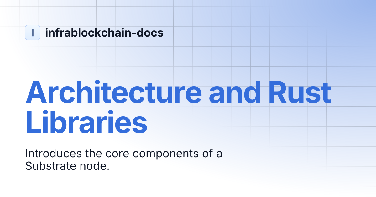 Architecture and Rust Libraries | infrablockchain-docs